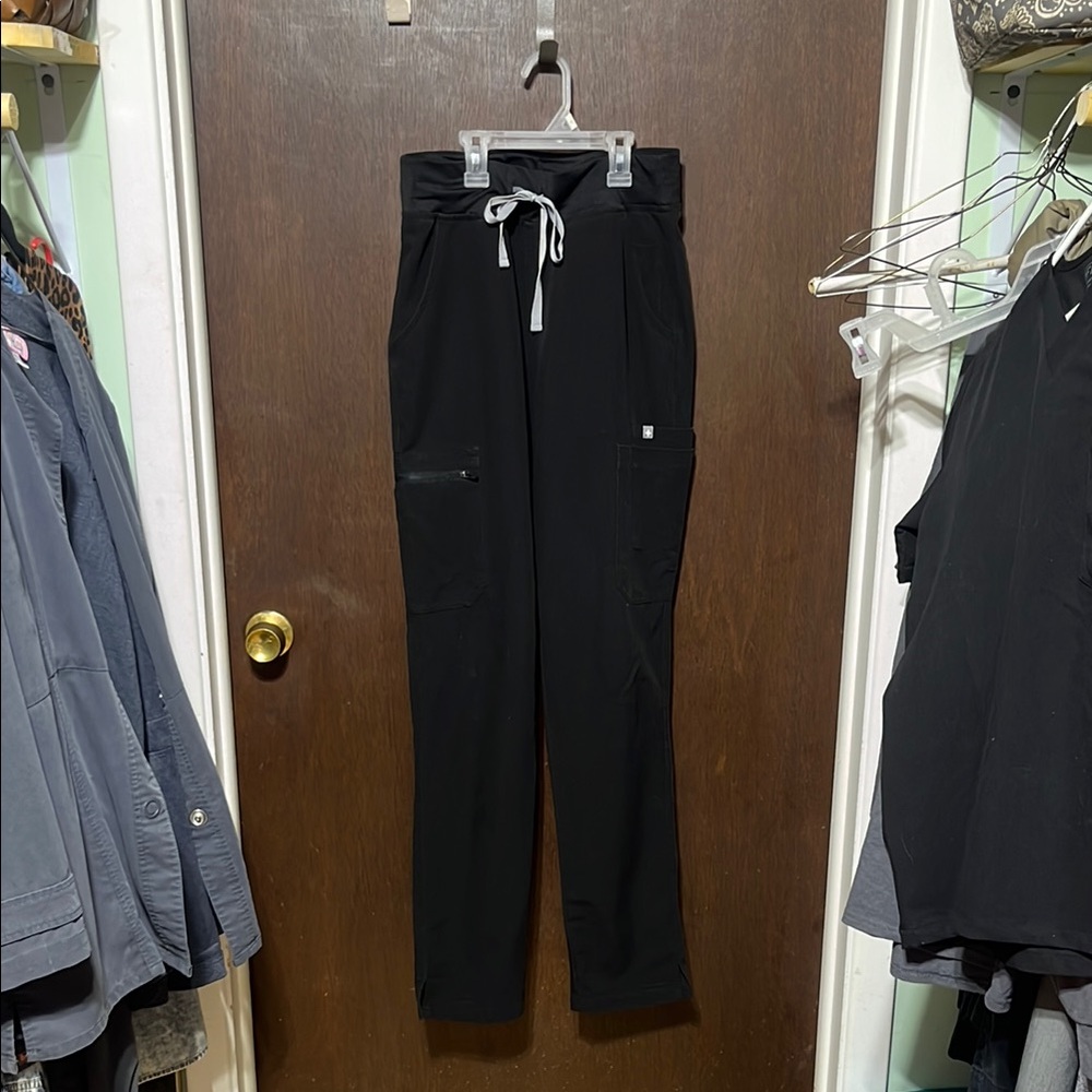 Figs Black high waisted yola size small tall